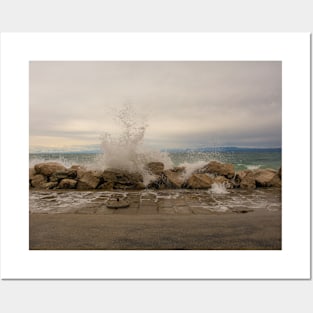 Stormy Coast at Piran, Slovenia Posters and Art